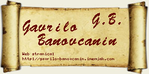 Gavrilo Banovčanin vizit kartica
